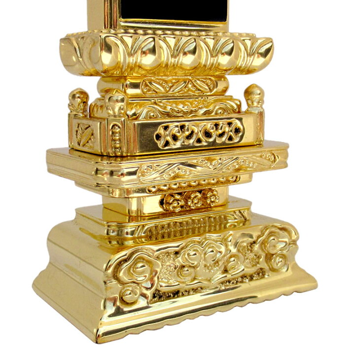 楽天市場】塗位牌・三方金 櫛形五重座 5.0寸（高さ：24.8cm）【仏具 