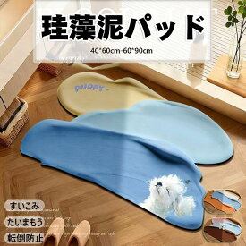 送料無料 バスマット 珪藻土 ソフト 速乾 洗える 割れない ノンアスベスト 珪藻土マット キッチンマット 珪藻土バスマット お風呂マット 足拭き 吸水マット 柔らか フラワー 滑り止め すべり 台所マット 転倒防止 レッド 浴室マット 異形 動物柄 犬 可愛い かわいい 北欧