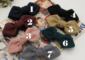 ベロア調リボンクリップ　上品　秋冬　スエード風　パーティ　アップ　髪留め ヘアアレンジ シンプル　バンスクリップ　 プチプラ ヘアアクセ　　髪飾り　　　お嬢様　りぼん　パーティー