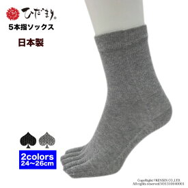 ひだまり 健康肌着 紳士 5本指 ソックス 24〜26cm [ 靴下 メンズ 速乾 湿気 汗対策 透湿 抗菌 消臭 防臭 ニオイ 臭い対策 ムレにくい 蒸れにくい 伸縮性 5本指靴下 メンズソックス ビジネス 春 夏 秋 冬 日本製 父の日 ギフト プレゼント プチギフト ]