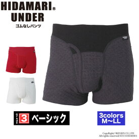 ひだまりアンダー ベーシック 紳士 ボクサーパンツ(ゴムなしパンツ 前開き)[防寒 保温 速乾 汗対策 抗菌 防臭 消臭 静電気抑制 春 秋 冬 日本製 父の日 敬老の日]