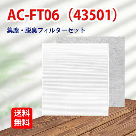 AC-FT06 ツインバード空気清浄機対応 交換用フィルターセット HEPA 集じん フィルター 1枚 と 活性炭脱臭 フィルター 1枚 まとめ2枚入り 対応機種AC-D358 AC-4238 AC-4357 対応型番:AC-FT06 互換品 送料無料