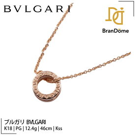 【中古】 ブルガリ BVLGARI ネックレス ビーゼロワン セラミック K18 PG ピンクゴールド チェーン長さ約46cm 750 レディース ジュエリー B-ZERO1 necklace