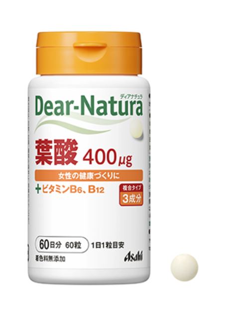 アサヒ ディアナチュラ 葉酸 ディアナチュラ葉酸 SALE 100%OFF アサヒグループ女性の健康づくりに役立つ葉酸+V.B6 B12を配合 SALE 60粒 Dear-Natura 6個セット 60日分 アサヒグループ 送料無料