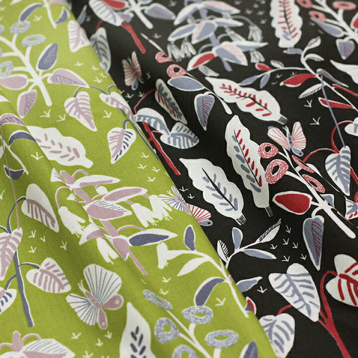 楽天市場】日本製 コットン 20シーチング メルヘンバタフライフラワー  