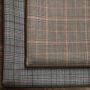 合物～秋冬ウールツイル ライトストレッチ 中薄地 先染め変わりグレンチェック 杢カラー 全2種 H[オーダーカット生地 10cm単位] 【RCP】