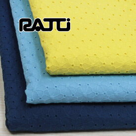 イタリー RATTI コットンレース スタンプフラワー＆アイレット刺繍 全3色 #W[オーダーカット生地 10cm単位] 【RCP】