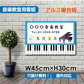 音楽教室 生徒募集 ピアノ教室 習い事看板ピアノ教室看板 可愛い オシャレ 人気 子供 選べる完全オリジナル♪横450×縦300mm piano-004-45