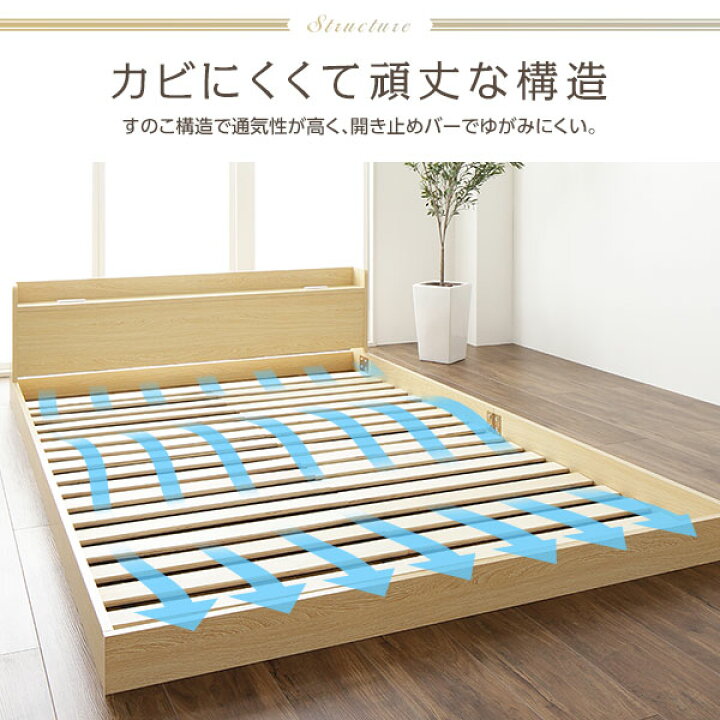 楽天市場】【メーカー直送】ヘッドボード付き ローベッド すのこベッド 