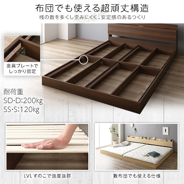 楽天市場】【メーカー直送】ベッド 低床 連結 ロータイプ すのこ 木製 