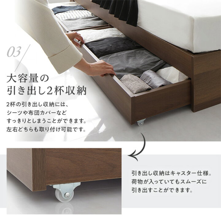 楽天市場】【メーカー直送】連結 ベッド 収納付き ワイドキング200（S+ 