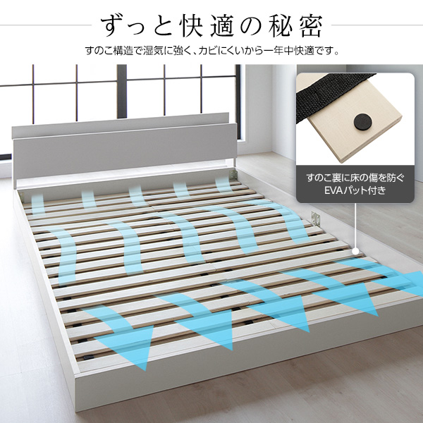 楽天市場】【メーカー直送】ベッド 低床 ロータイプ すのこ 木製 宮