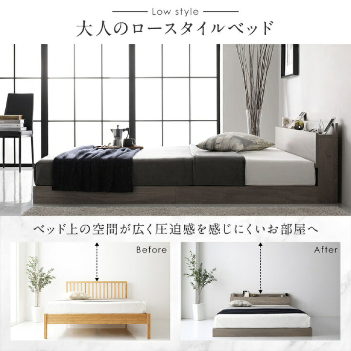 楽天市場】【メーカー直送】ベッド ローベッド ダブル ボンネルコイル 
