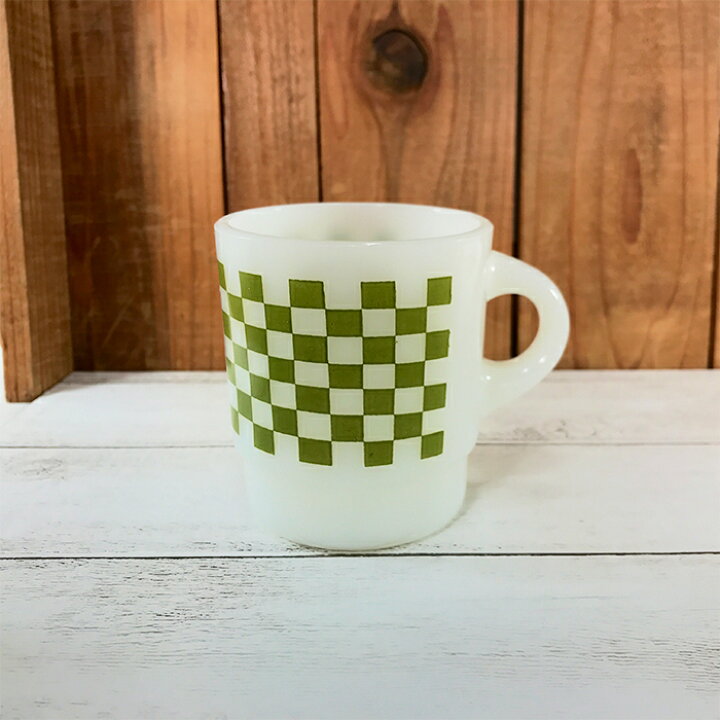 楽天市場 ファイヤーキング Fire King スタッキングマグ ブロックチェック グリーン マグカップ アメリカ アメリカン雑貨 ミルクガラス テーブルウェア かわいい オシャレ プレゼント ギフト 人気 誕生日 ハイドアウト