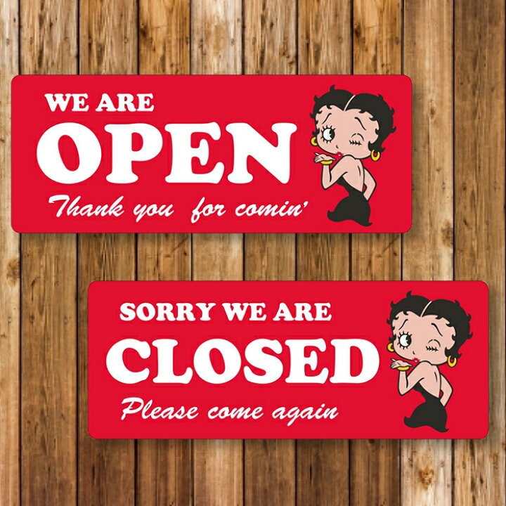 楽天市場】【メール便送料無料】 【看板】プラスチックサインボード ベティ WE ARE OPEN / CLOSED (裏表両面タイプ) オープン  クローズ [BETTY OPEN/CLOSED]  ベティちゃん グッズ 可愛い かわいい インテリア メッセージ サインプレート アメリカン雑貨  : ハイドアウト