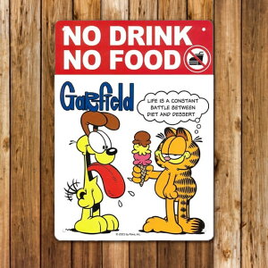 �y��z�� �������z�y�Ŕz�v���X�`�b�N�T�C���{�[�h �K�[�t�B�[���h (NO DRINK NO FOOD) �� �j�O�C���e���A ���b�Z�[�W �T�C���v���[�g �A�����J���G�� Garfield