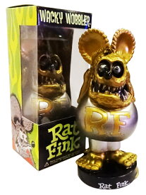 【首振り人形】ボビングヘッド ラットフィンク (シルバー) ■ ボブルヘッド ワッキーワブラー フィギュア ファンコ ホットロッド アメリカン雑貨