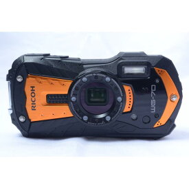 【中古】【1ヶ月保証】 RICOH リコー WG-70 オレンジ 本格防水 デジタルカメラ SDカード付き