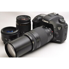 【中古】【1ヶ月保証】 Canon キヤノン EOS 7D Mark II 超望遠トリプルレンズセット SDカード(16GB)付き