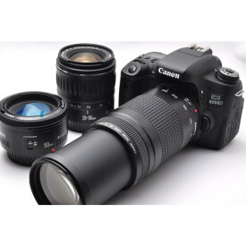 【中古】【1ヶ月保証】 キヤノン Canon EOS 8000D 超望遠トリプルレンズセット SDカード付き