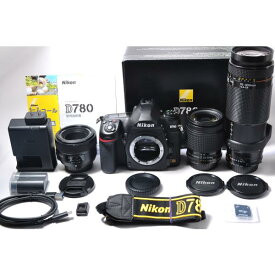 【中古】【1ヶ月保証】 Nikon ニコン D780 単焦点＆標準＆超望遠トリプルレンズセット 美品 元箱 SDカード(16GB)付き 2450万画素 4K対応 スマホへ転送