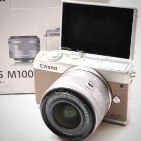 【中古】 【1ヶ月保証】キヤノン Canon EOS M100 レンズキット グレイ ミラーレス一眼 SDカード付き