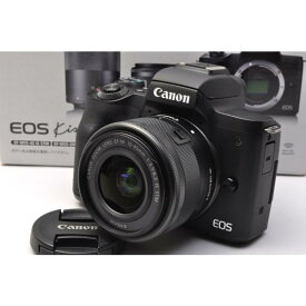 【中古】【1ヶ月保証】 キヤノン Canon EOS Kiss M レンズキット ブラック ミラーレス一眼 SDカード付き