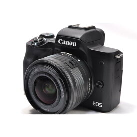 【中古】【1ヶ月保証】 キヤノン Canon EOS Kiss M2 レンズキット ブラック ミラーレス一眼 SDカード付き