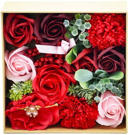 松野工業 ソープフラワー ハートクラフトシャボンBOXピンク レッド オレンジ 無料ラッピング 母の日 誕生日 お祝い クリスマス 石鹸 プレゼント ギフト