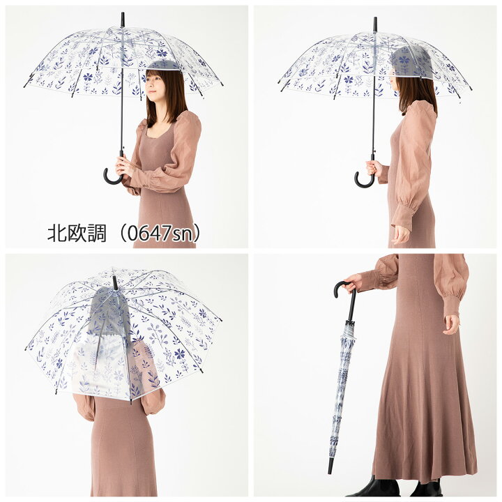 開店記念セール 低公害ビニール傘60cm ジャンプ傘ブルー Bl 60set Fucoa Cl