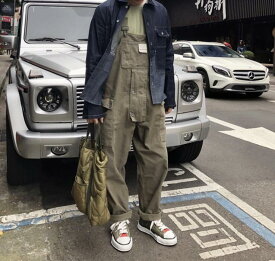 メンズ オーバーオール サロペット ミリタリー ワークパンツ 作業着 ゆったり カジュアル パンツ ズボ ブラック / ブルー / グリーン