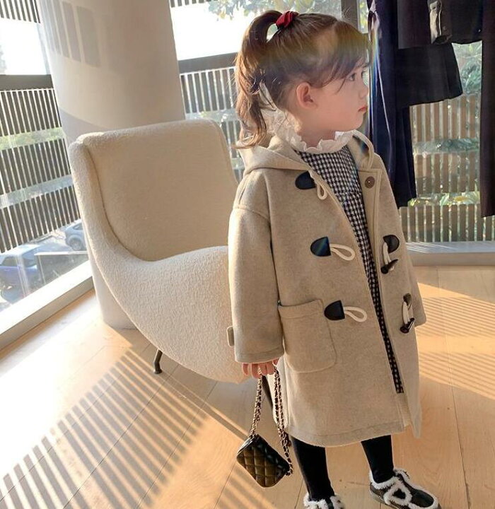 楽天市場 子供服 ダッフルコート アウター 女の子 コート ジャケット 秋冬着 厚手 ダッフルコート 保温 キッズ 防寒対策 フード付き コート 暖かい ベビー服 キッズ 通園 通学 90cm 100cm 110cm 1cm 130cm 140cm Flame Fashion楽天市場店