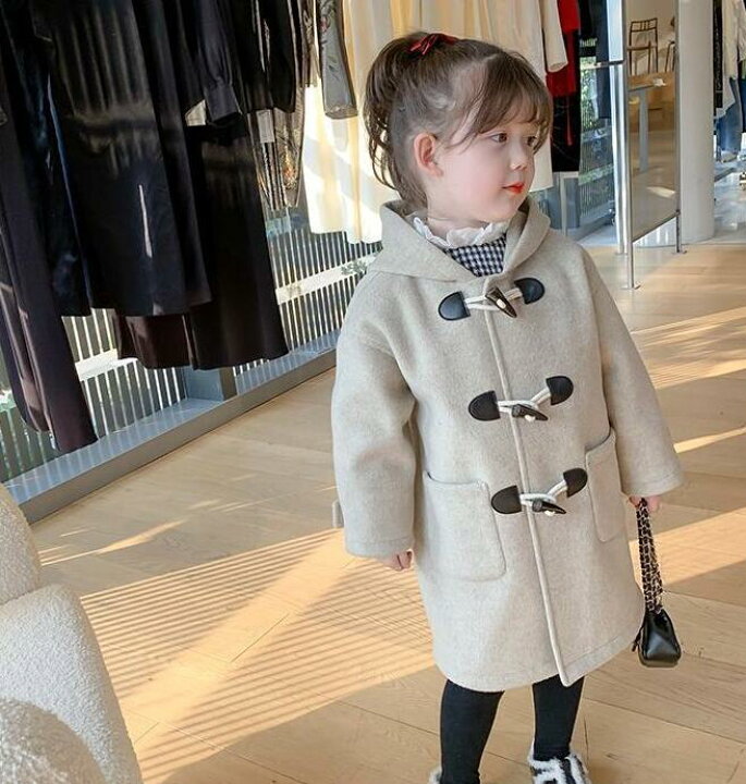 楽天市場 子供服 ダッフルコート アウター 女の子 コート ジャケット 秋冬着 厚手 ダッフルコート 保温 キッズ 防寒対策 フード付き コート 暖かい ベビー服 キッズ 通園 通学 90cm 100cm 110cm 1cm 130cm 140cm Flame Fashion楽天市場店
