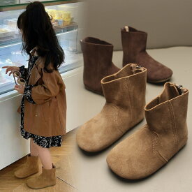 キッズ 女の子 ショートブーツ 児童 靴 子供用 ブーツ 秋冬 防寒 裏起毛 可愛い おしゃれ プリンセスブーツ ガールズ マーティンブーツ フラット 防滑 軽量 歩きやすい 通園 通学 お出かけ カジュアル コーデ 合成皮革 サイドジッパー 柔らかい 履きやすい ベビー ジュニア