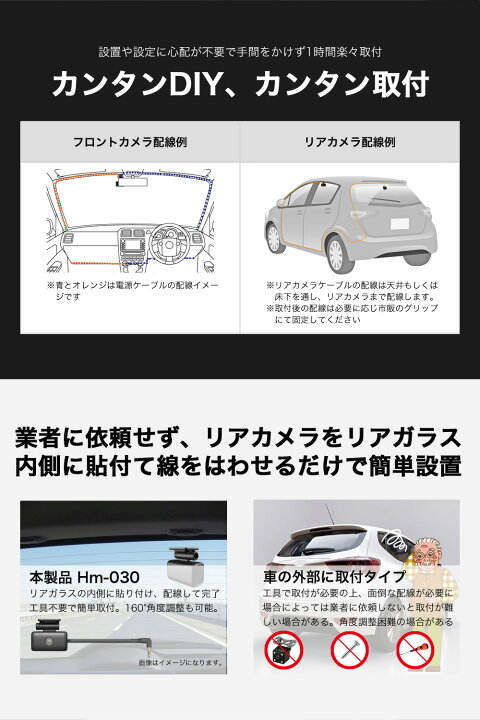 楽天市場】【最新型 360万画素】 ドライブレコーダー ミラー 前後 