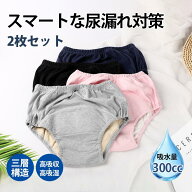 【最大20%OFF】 尿漏れパンツ 女性 尿とりパッド 女性用 失禁パンツ 2枚セット 300cc 吸水パッド 吸水 軽…