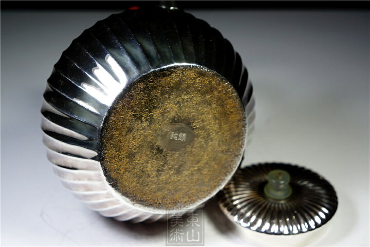 楽天市場】純銀細工 手作り 銀急須 純銀保証 約110g 高さ約8.5cm 骨董 