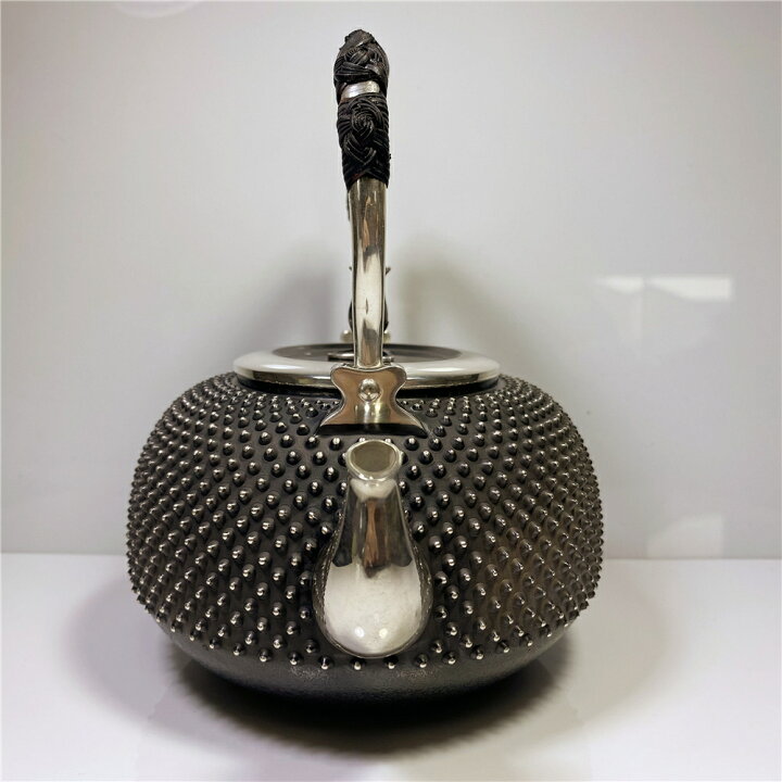 楽天市場】純銀細工 手作り 光南造 霰打出 湯沸 蕾摘 銀瓶 煎茶道具 箱 