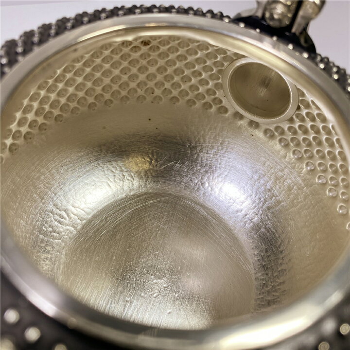 楽天市場】純銀細工 手作り 光南造 霰打出 湯沸 蕾摘 銀瓶 煎茶道具 箱 