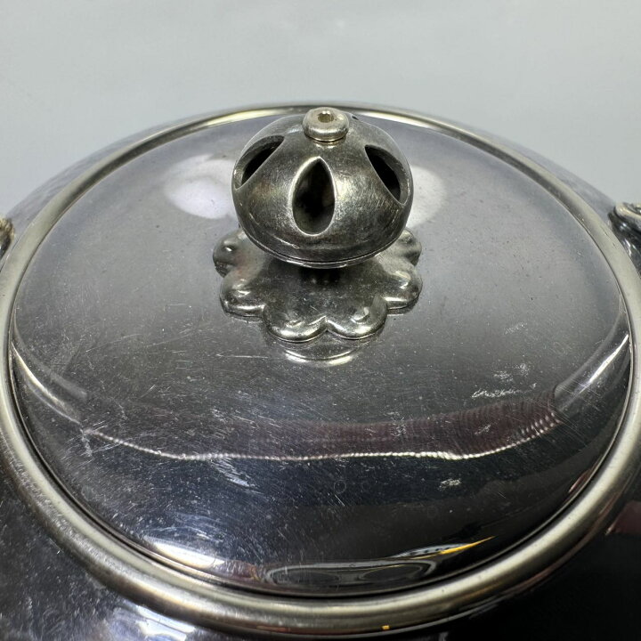 楽天市場】純銀細工 手作り 槌目 薬缶 鳴付 銀瓶 煎茶道具 箱付 高さ約 
