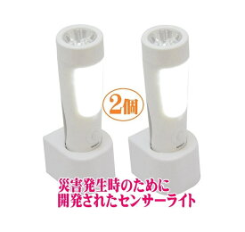 2個組 災害発生時のために開発されたセンサーライト! 非常時 自動点灯式 非常灯 センサー付き LED 常備灯 防災 防犯 停電 暗闇 避難 充電式 コンセント 人感 センサー 懐中電灯 台風