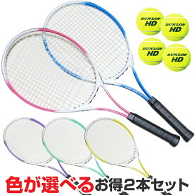 硬式テニスラケット 2本セット テニスボール4個入 初心者向 JOHNSON HB-19