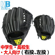 BRETT 野球グローブ 軟式 大人用 12インチ 中学生 高校生 一般 右投げ用 左投げ用 ブラック 送料無料