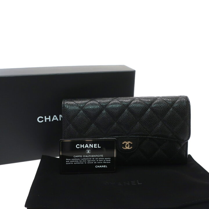 楽天市場】【極美品】CHANEL シャネル マトラッセ 二つ折り 長財布 