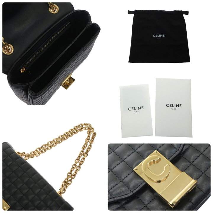 楽天市場】【新品同様】CELINE セリーヌ スモールC チェーンショルダー 