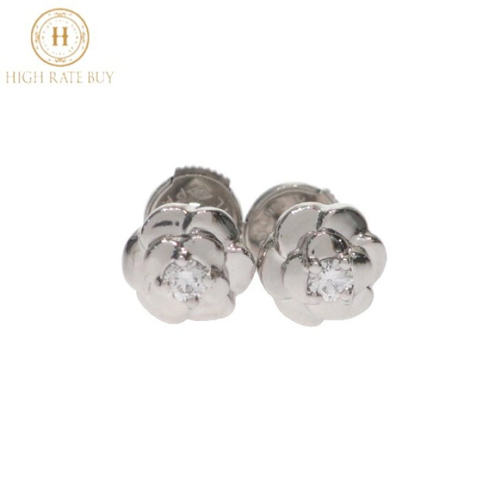 楽天市場】【極美品】 CHANEL シャネル カメリア ダイヤピアス K18WG  