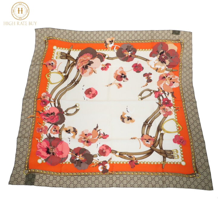 楽天市場】【未使用品】 GUCCI グッチ GG柄 フラワースクエア スカーフ  