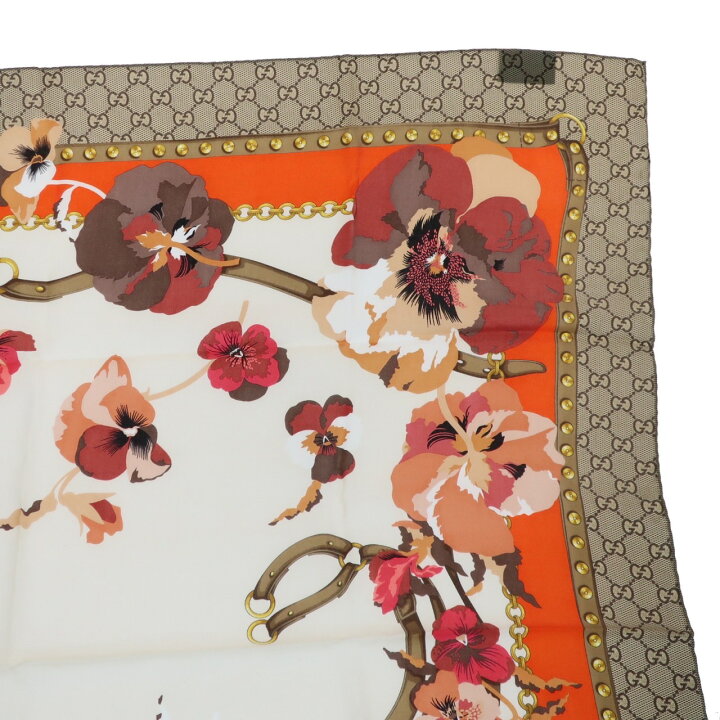 楽天市場】【未使用品】 GUCCI グッチ GG柄 フラワースクエア スカーフ 