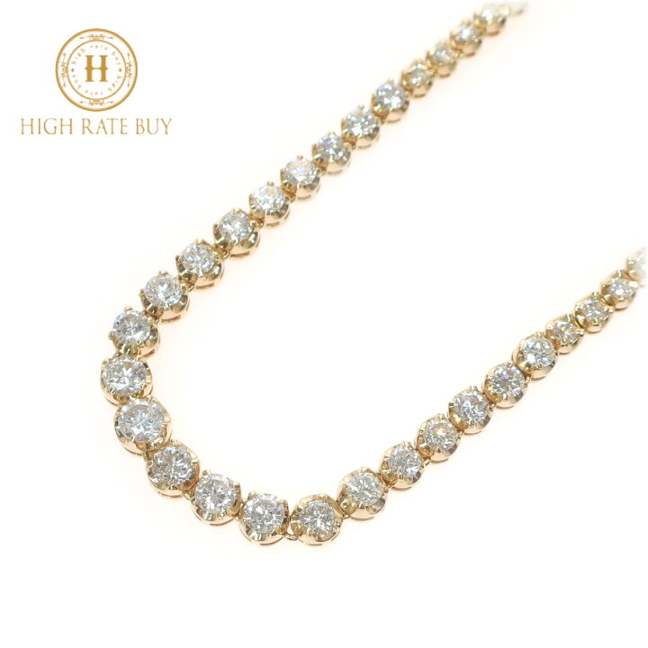 楽天市場】【未使用品】 テニスネックレス K18 YG 750 18金 