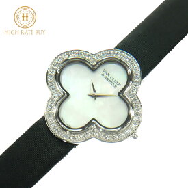 【新品同様】Van Cleef & Arpels ヴァンクリーフ＆アーペル アルハンブラ ウォッチ ARM95800 K18WG 750 ホワイトゴールド ダイヤモンド 白蝶貝 マザーオブパール レディース 腕時計 クォーツ QZ